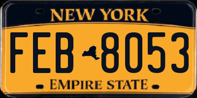 NY license plate FEB8053