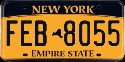 NY license plate FEB8055