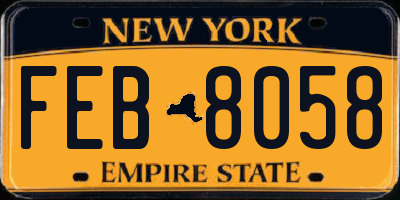 NY license plate FEB8058