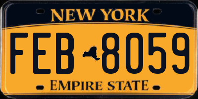 NY license plate FEB8059