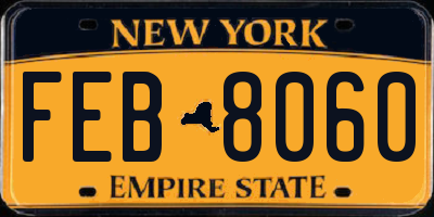 NY license plate FEB8060