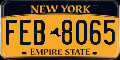 NY license plate FEB8065