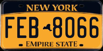 NY license plate FEB8066