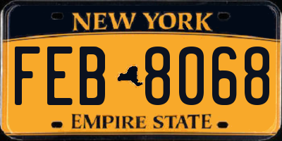 NY license plate FEB8068