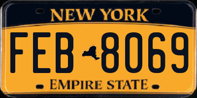 NY license plate FEB8069