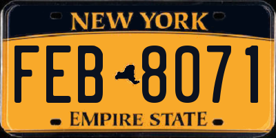 NY license plate FEB8071