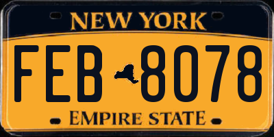 NY license plate FEB8078