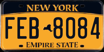 NY license plate FEB8084