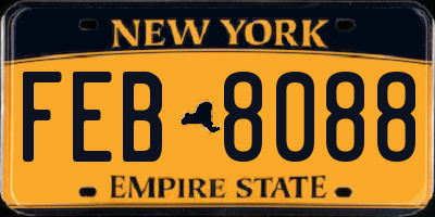 NY license plate FEB8088