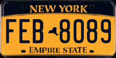 NY license plate FEB8089