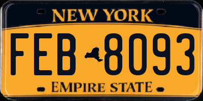 NY license plate FEB8093