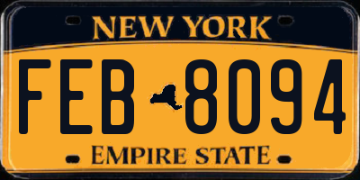 NY license plate FEB8094