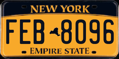 NY license plate FEB8096