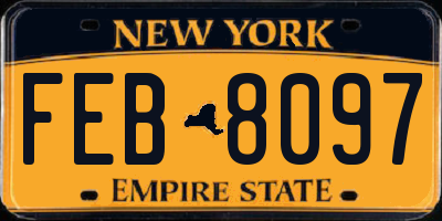 NY license plate FEB8097