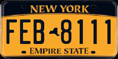 NY license plate FEB8111