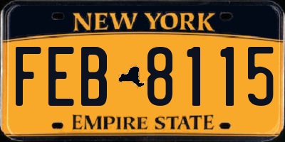 NY license plate FEB8115