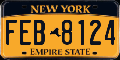 NY license plate FEB8124