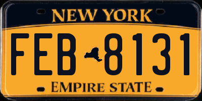 NY license plate FEB8131