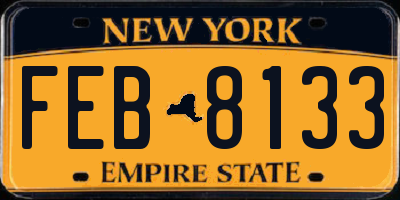 NY license plate FEB8133