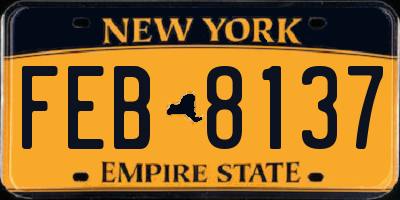 NY license plate FEB8137