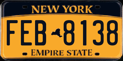 NY license plate FEB8138