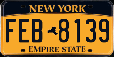 NY license plate FEB8139