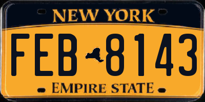 NY license plate FEB8143