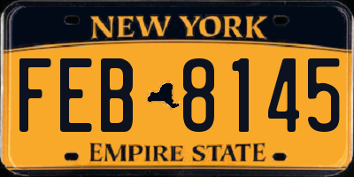 NY license plate FEB8145