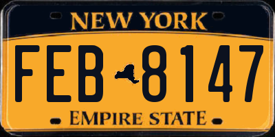 NY license plate FEB8147