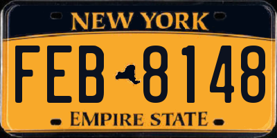 NY license plate FEB8148
