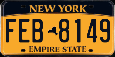NY license plate FEB8149