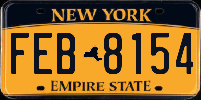 NY license plate FEB8154