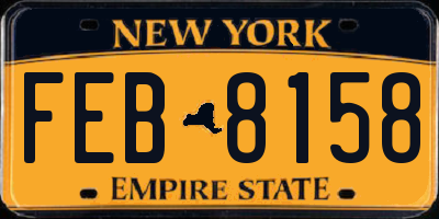 NY license plate FEB8158
