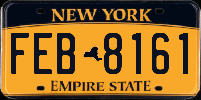 NY license plate FEB8161