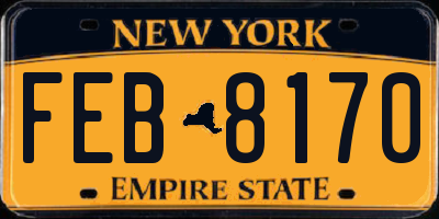 NY license plate FEB8170