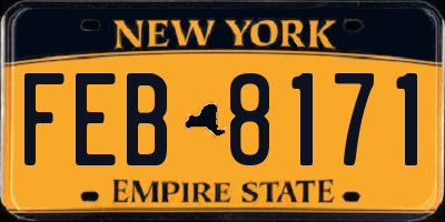 NY license plate FEB8171