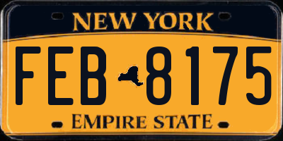 NY license plate FEB8175
