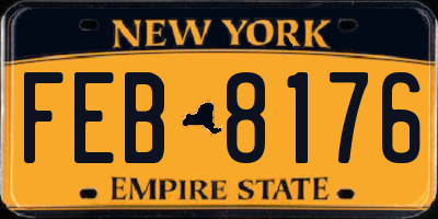 NY license plate FEB8176