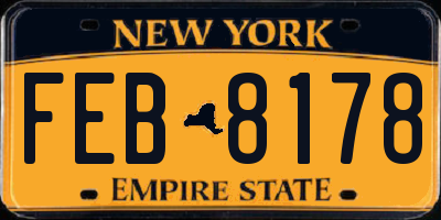 NY license plate FEB8178
