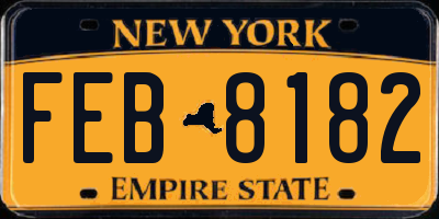 NY license plate FEB8182