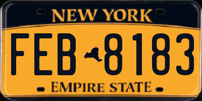 NY license plate FEB8183