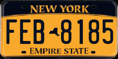 NY license plate FEB8185