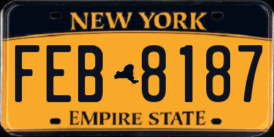 NY license plate FEB8187