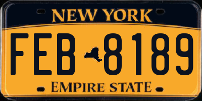 NY license plate FEB8189