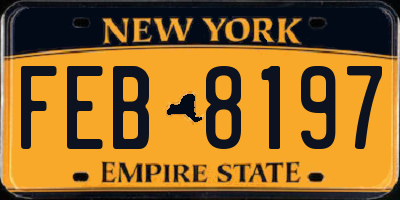 NY license plate FEB8197
