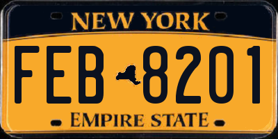 NY license plate FEB8201