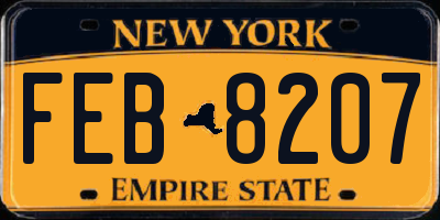NY license plate FEB8207