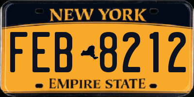 NY license plate FEB8212