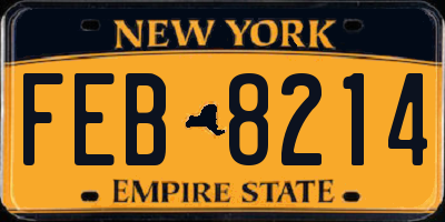 NY license plate FEB8214