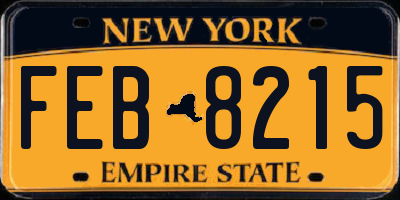 NY license plate FEB8215